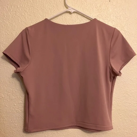 Express Body Contour Women's Top Pink Short Sleeve - Size L - Picture 2 of 7